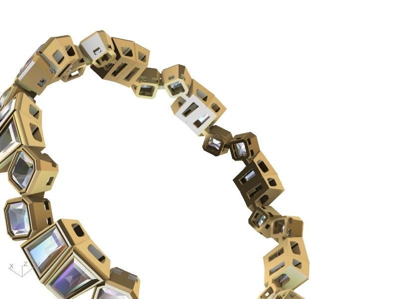 radiant tapered baguette eternity ring stl verified  3D print model_2