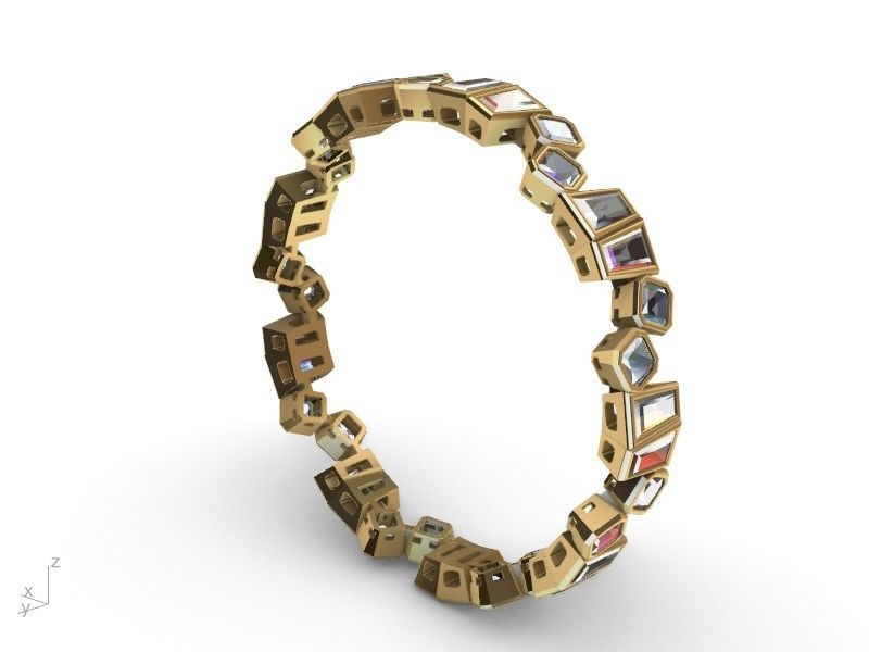 radiant tapered baguette eternity ring stl verified  3D print model_9