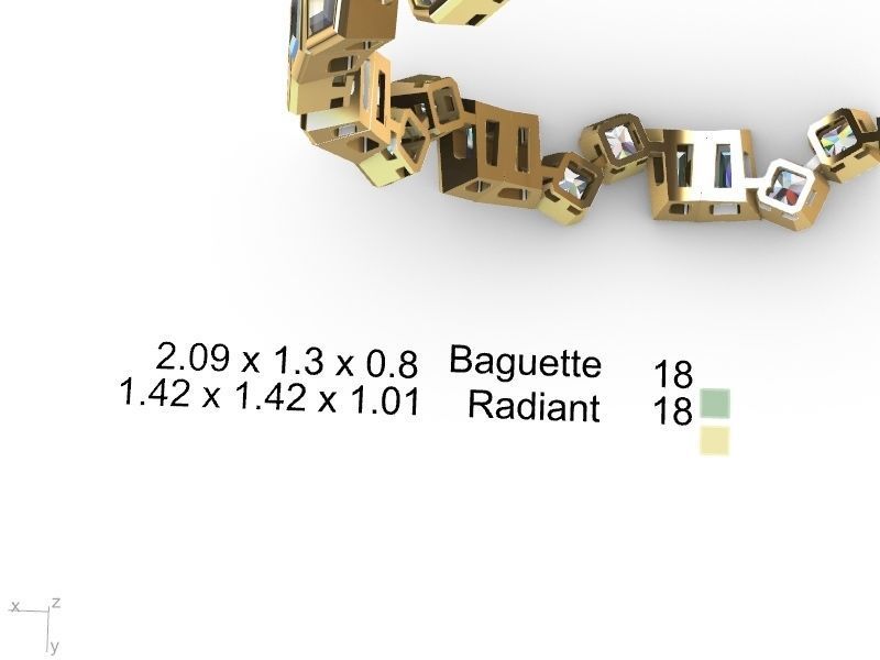 radiant tapered baguette eternity ring stl verified  3D print model_8