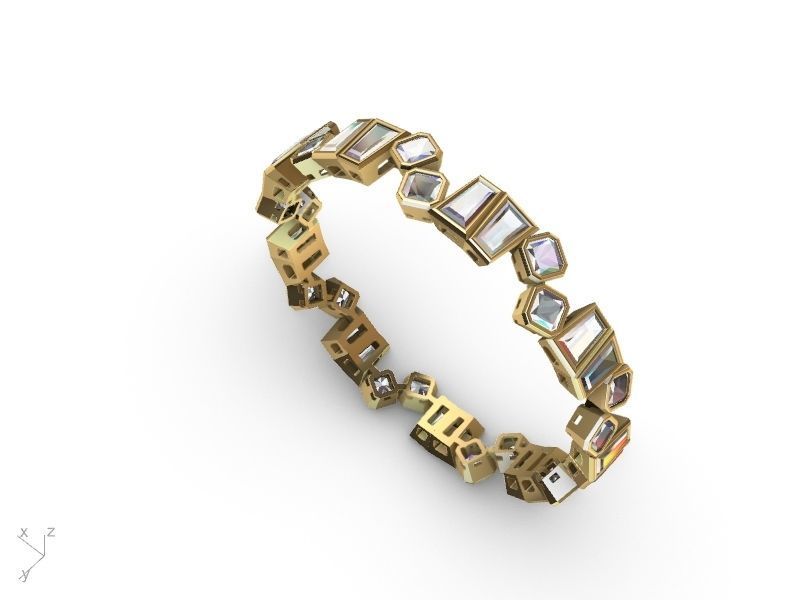 radiant tapered baguette eternity ring stl verified  3D print model_6