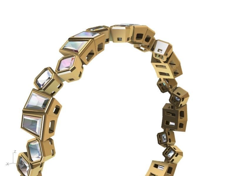 radiant tapered baguette eternity ring stl verified  3D print model_7