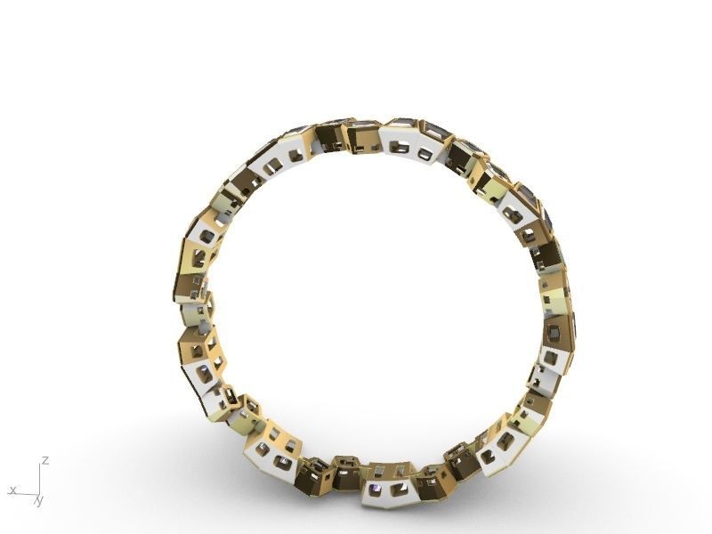 radiant tapered baguette eternity ring stl verified  3D print model_5