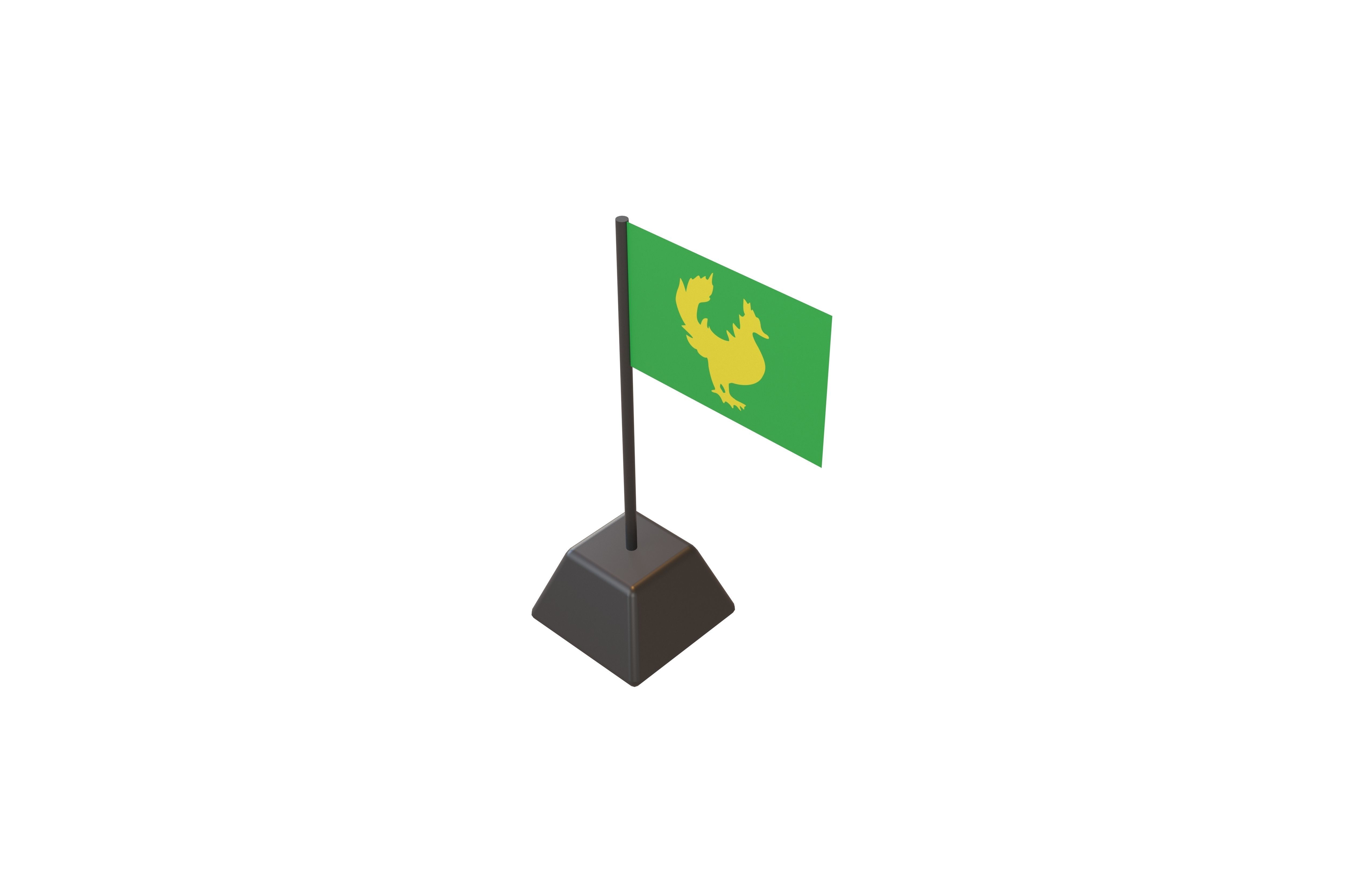 Golden Hintar flag of Burma v1 001 Low-poly 3D model_1