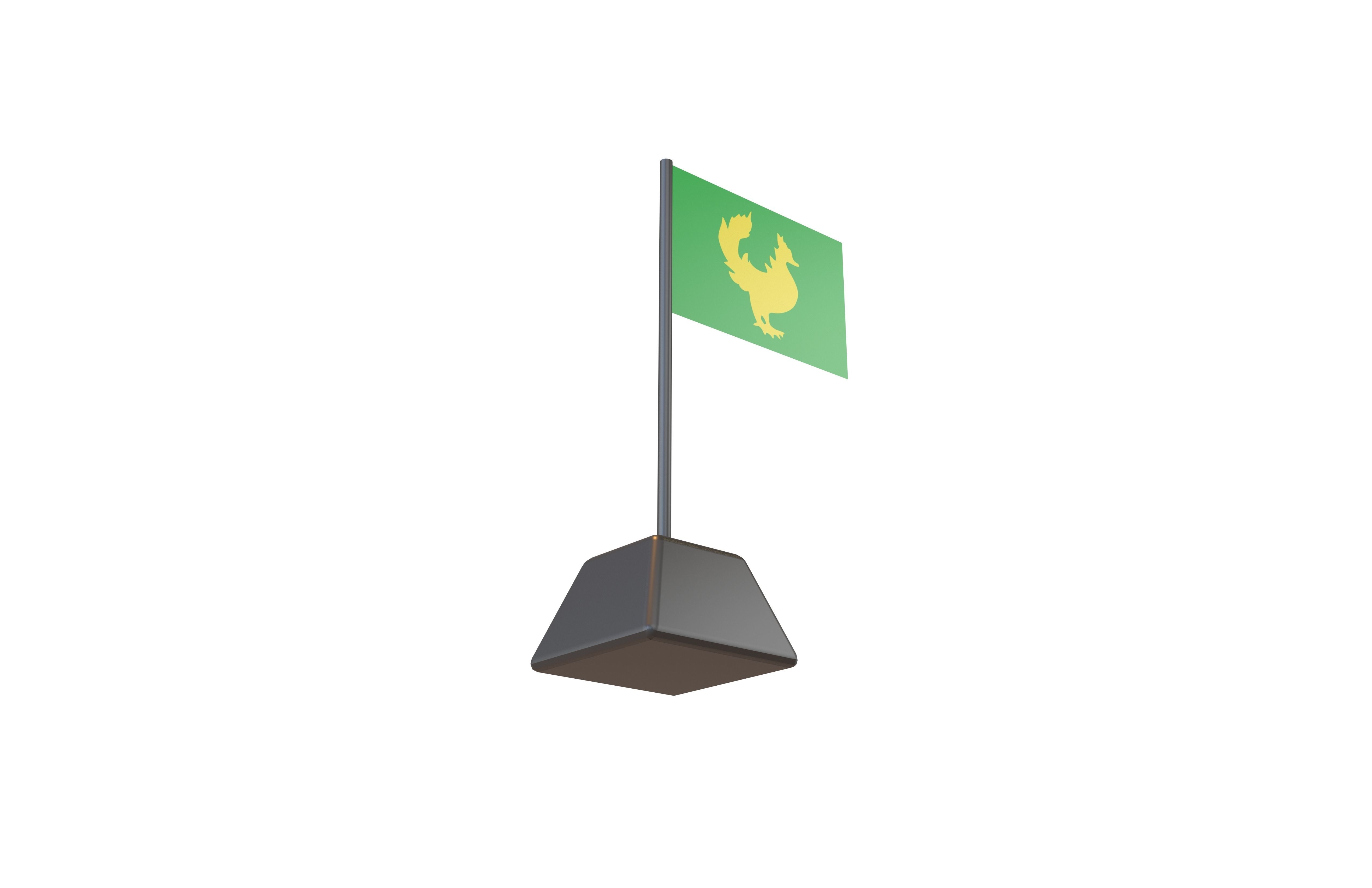 Golden Hintar flag of Burma v1 001 Low-poly 3D model_2