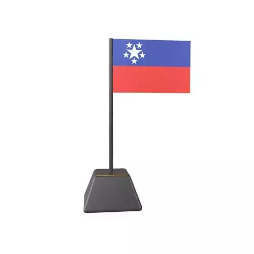 Civil Ensign of Burma 1952 v1 001 Low-poly 3D model