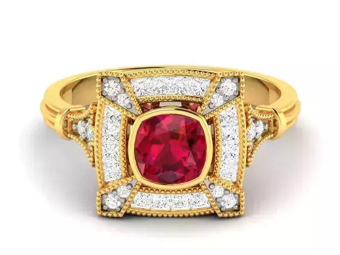 Women Solitaire Ring 3dm stl Render Detail