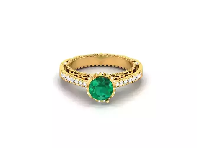 Women Solitaire Ring 3dm stl Render Detail