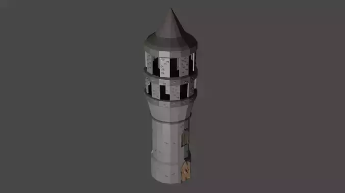 Medieval tower in Low poly style