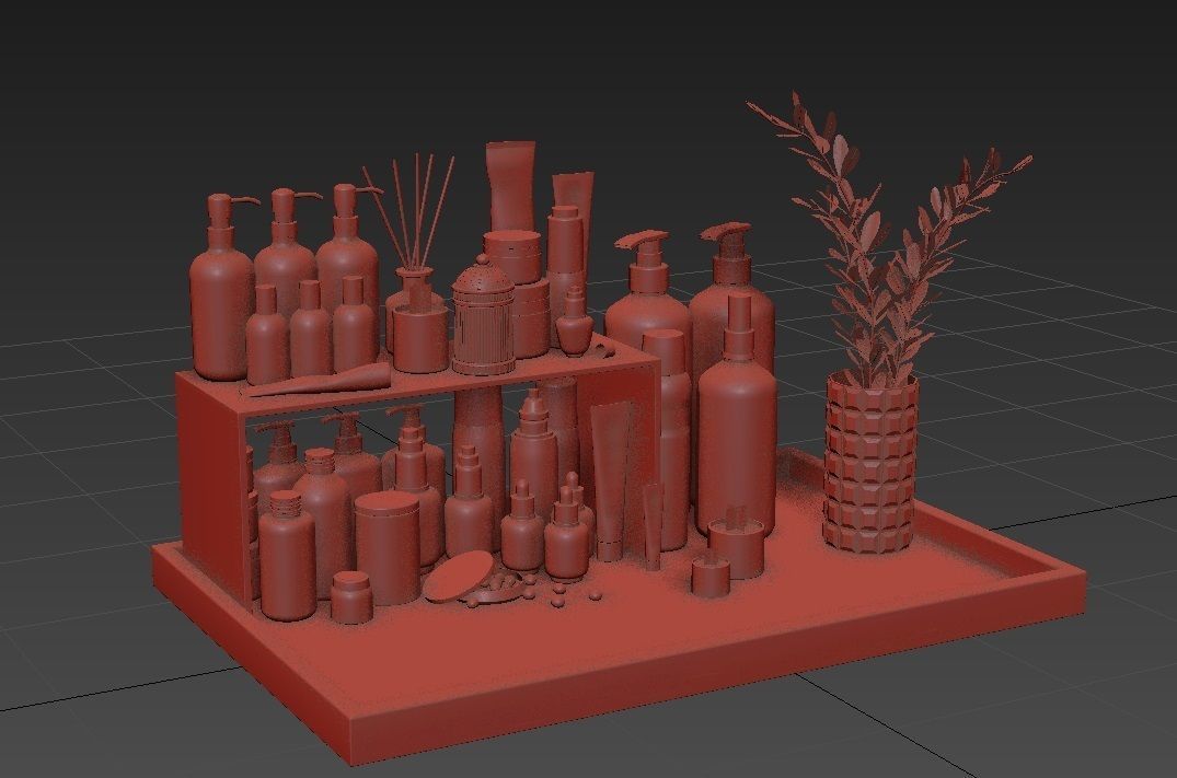 bathroom-accessories-set-1 beauty stand 3D model_6