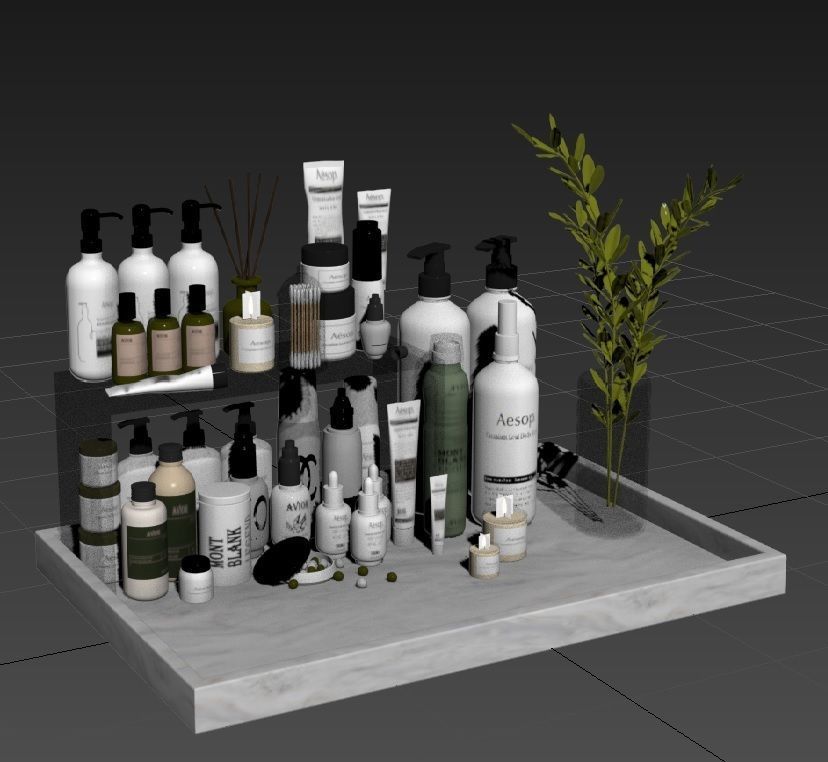 bathroom-accessories-set-1 beauty stand 3D model_5