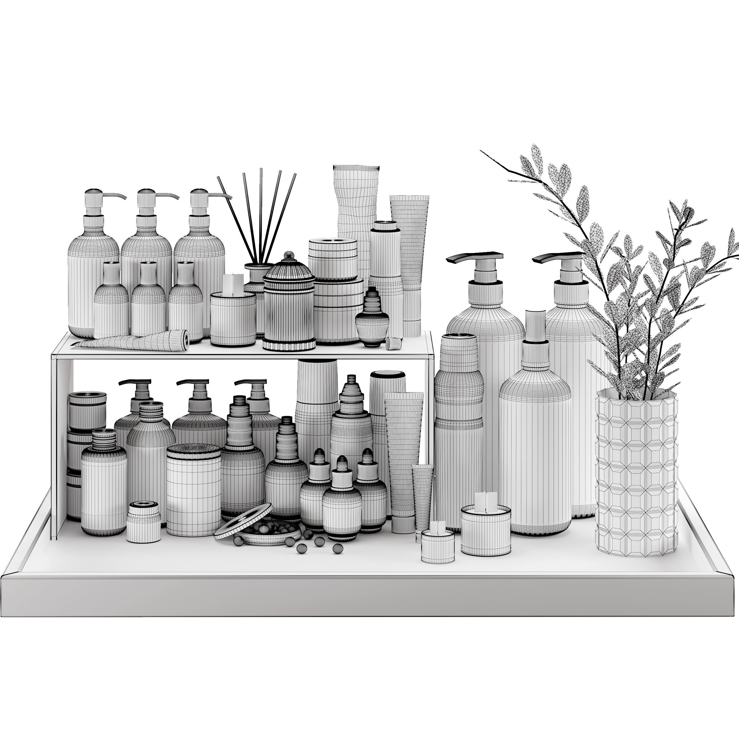 bathroom-accessories-set-1 beauty stand 3D model_4