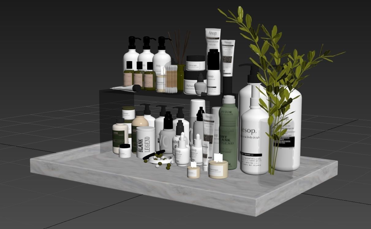 bathroom-accessories-set-1 beauty stand 3D model_10