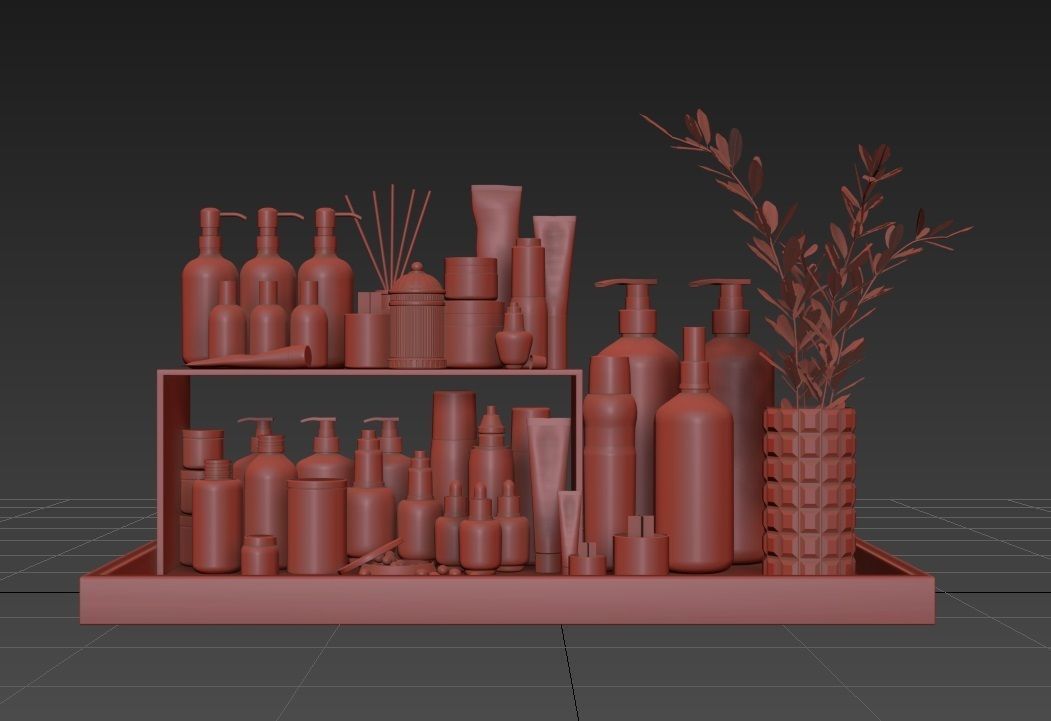 bathroom-accessories-set-1 beauty stand 3D model_7