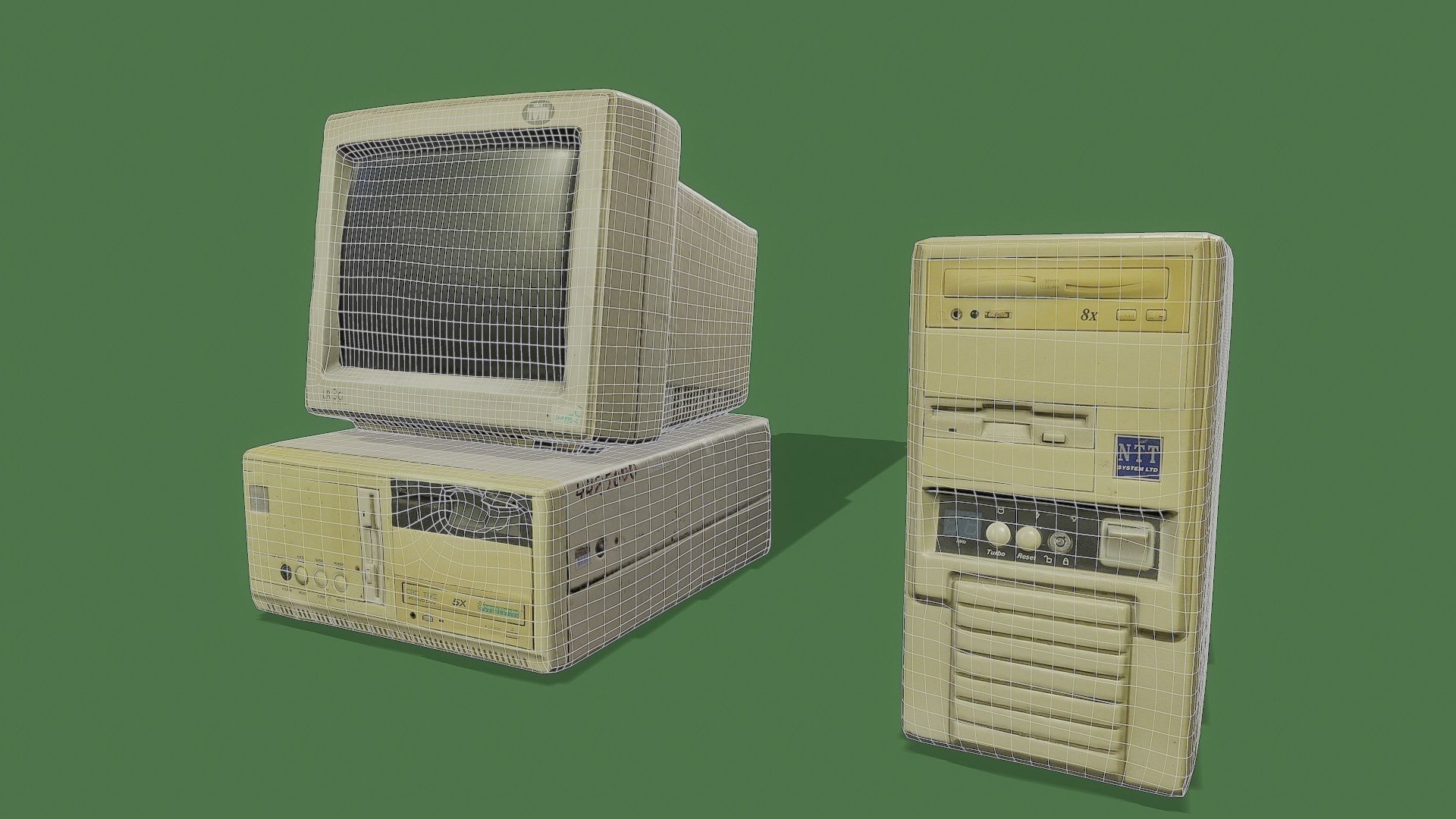3D Scan Old Computers Pack Low-poly 3D model_3