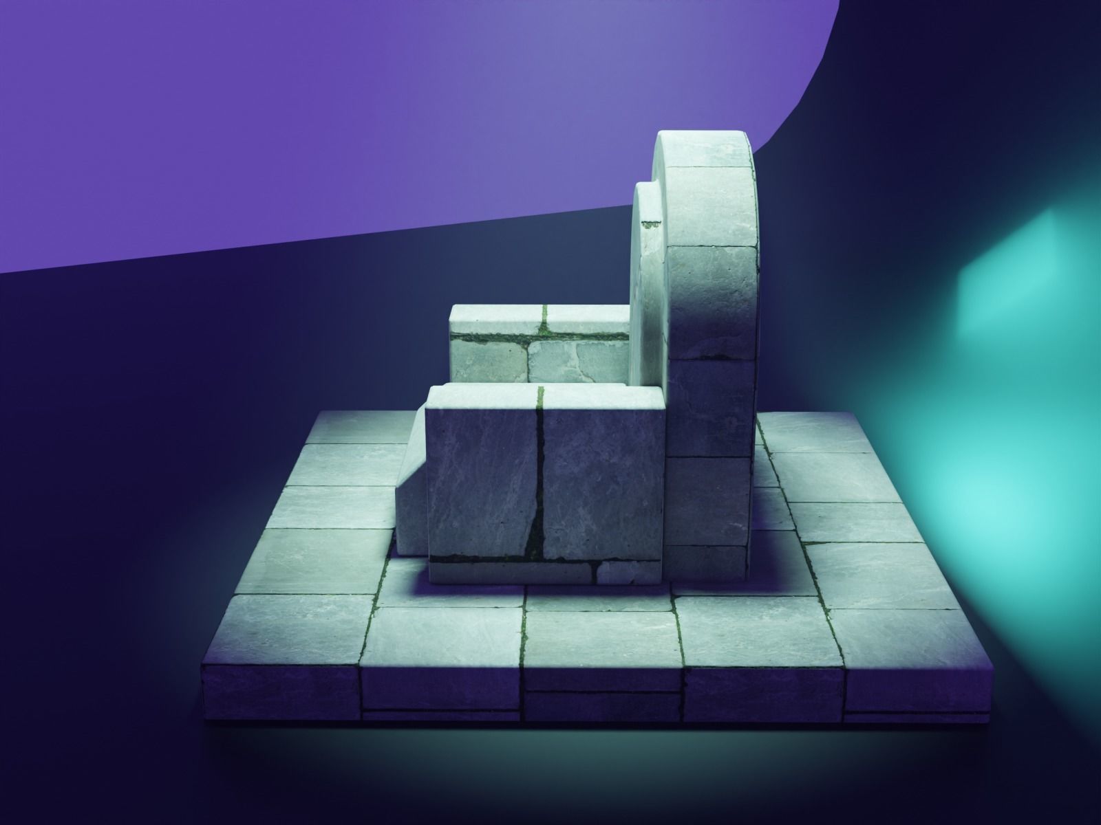 Throne 3d Low-poly 3D model_2