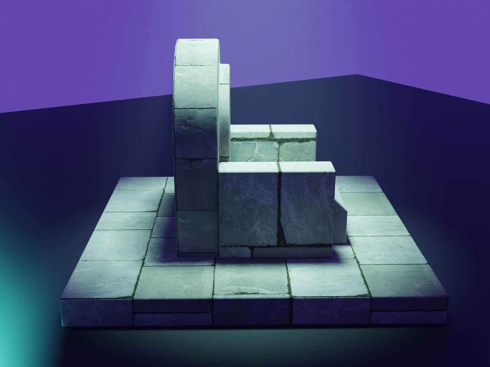 Throne 3d Low-poly 3D model_1