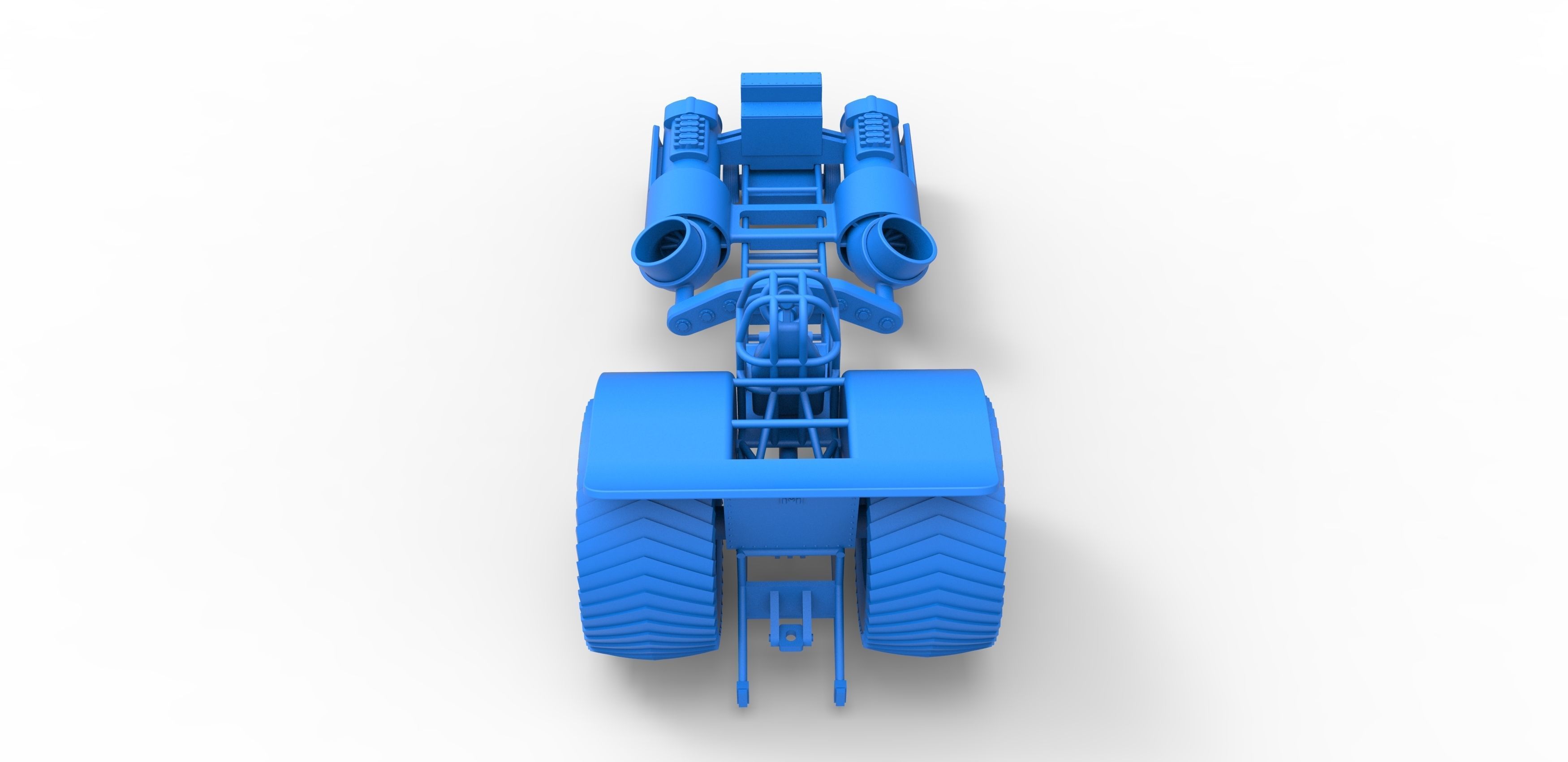 Pulling tractor with 2 jet engines Scale 1 to 25 3D print model_25
