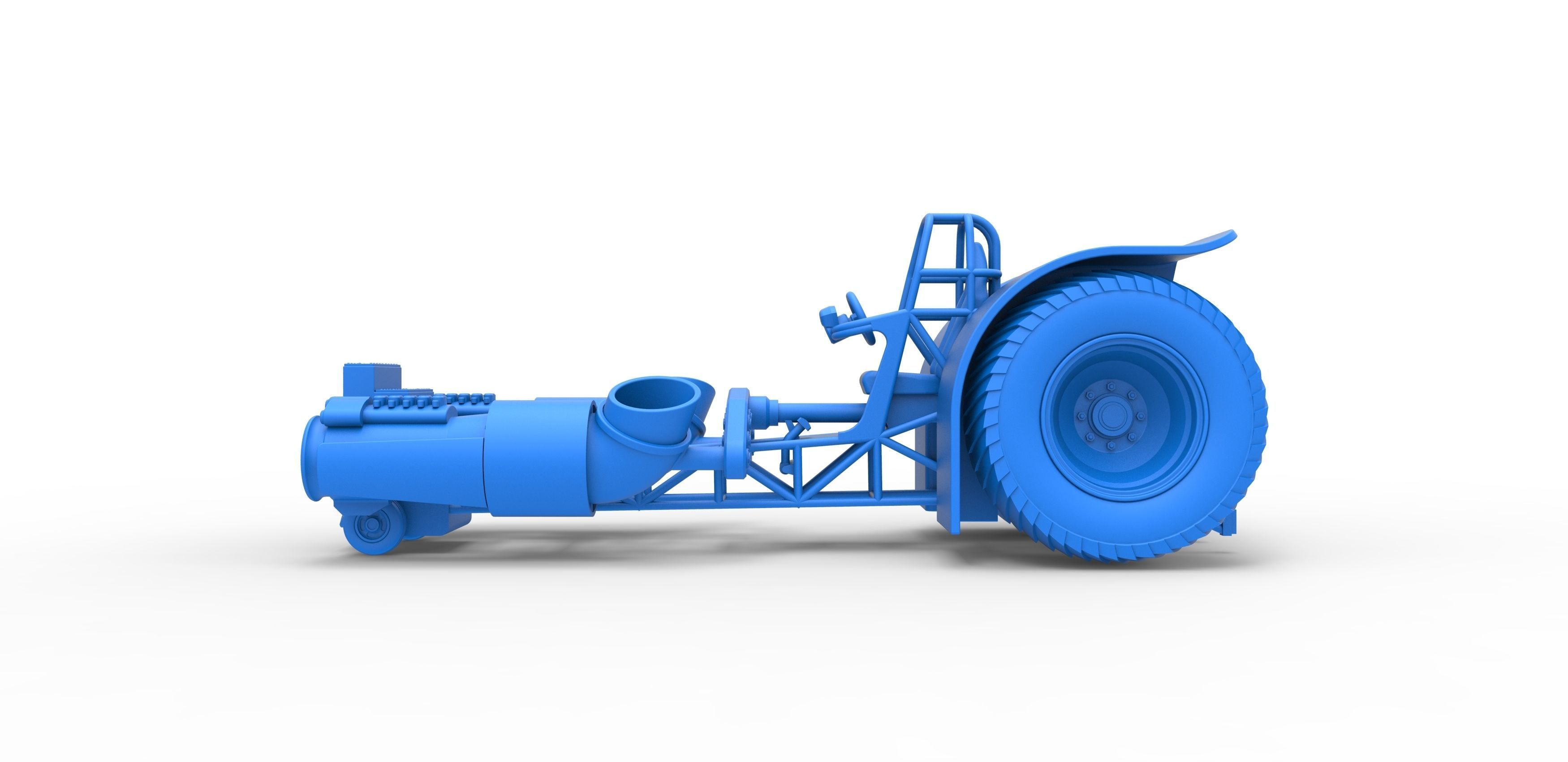 Pulling tractor with 2 jet engines Scale 1 to 25 3D print model_20