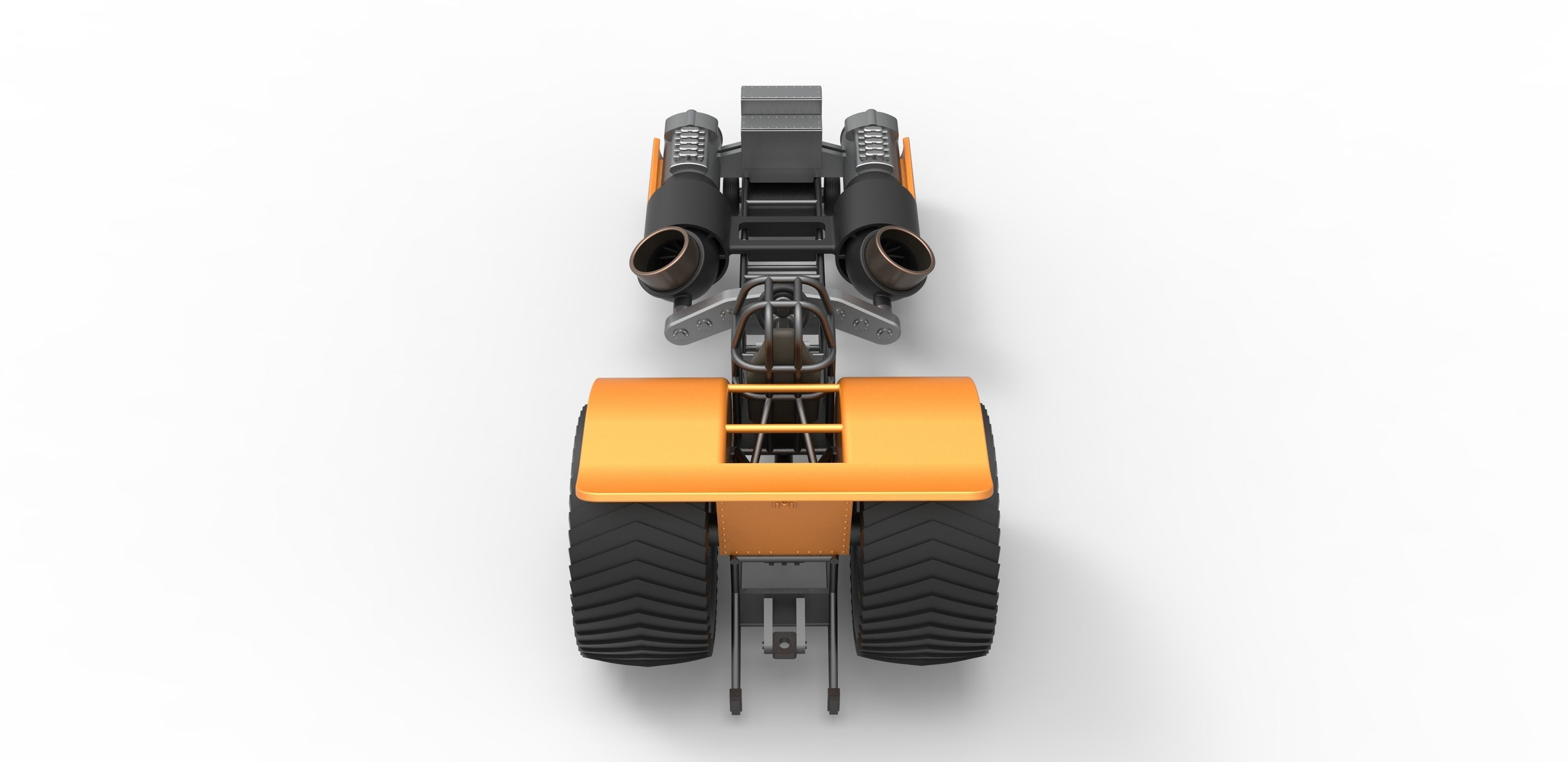 Pulling tractor with 2 jet engines Scale 1 to 25 3D print model_12