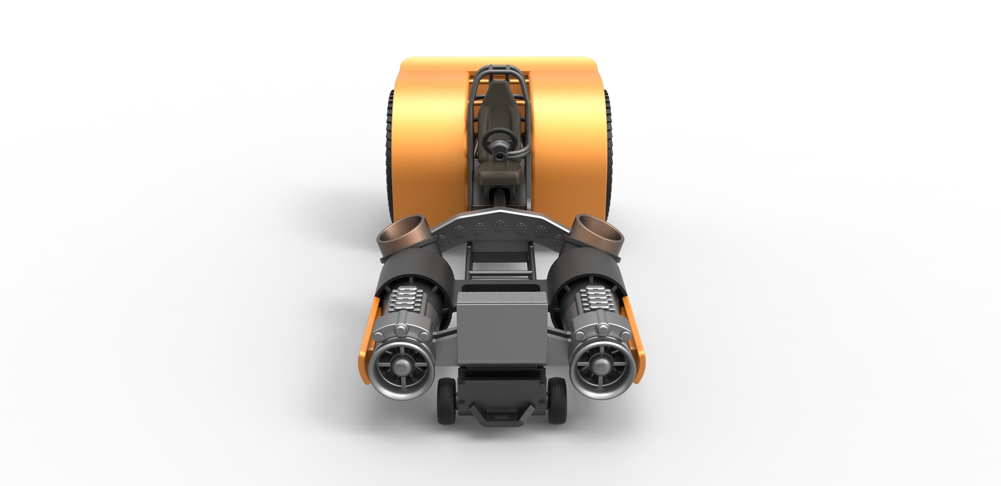 Pulling tractor with 2 jet engines Scale 1 to 25 3D print model_5