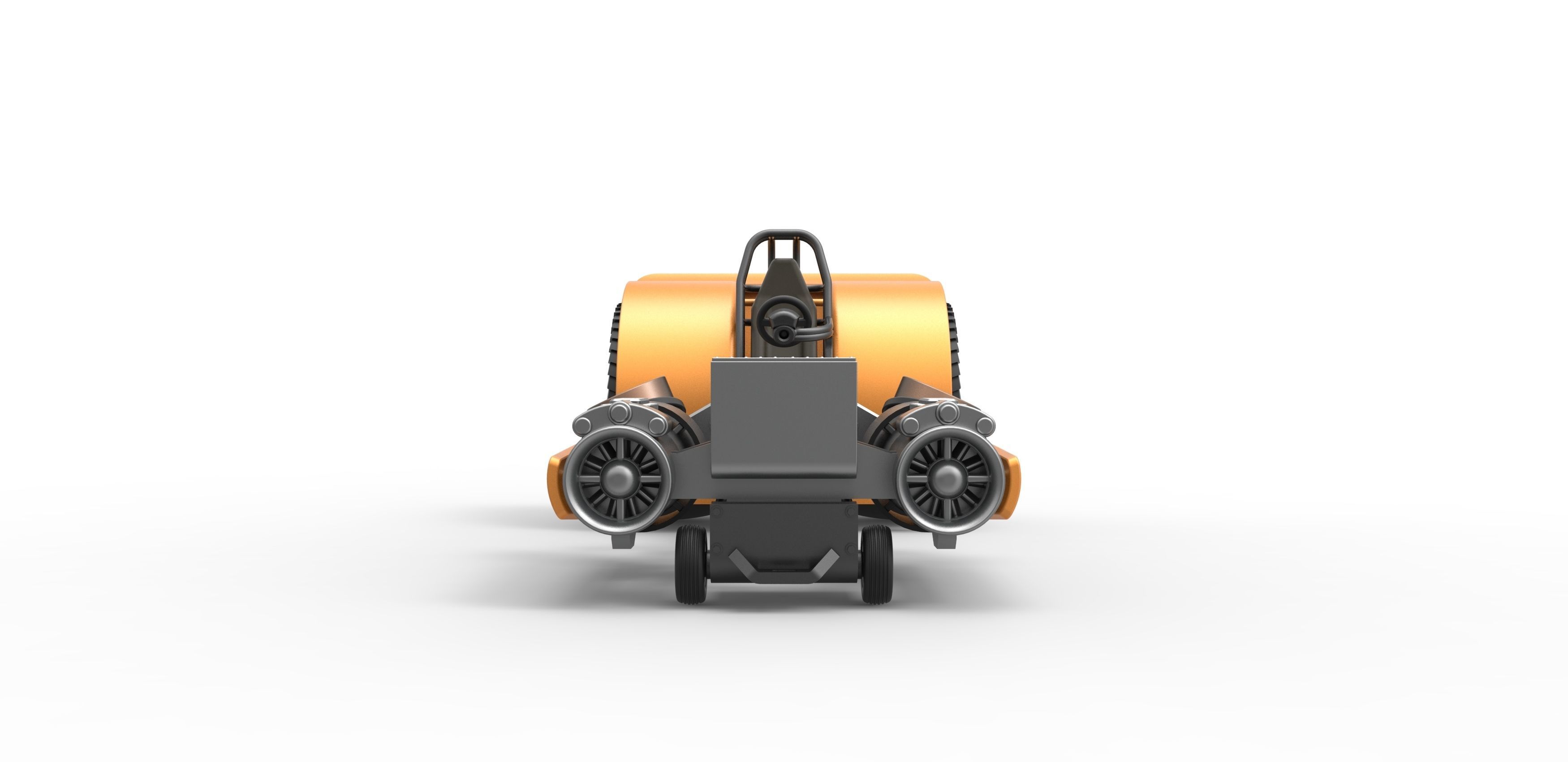 Pulling tractor with 2 jet engines Scale 1 to 25 3D print model_6