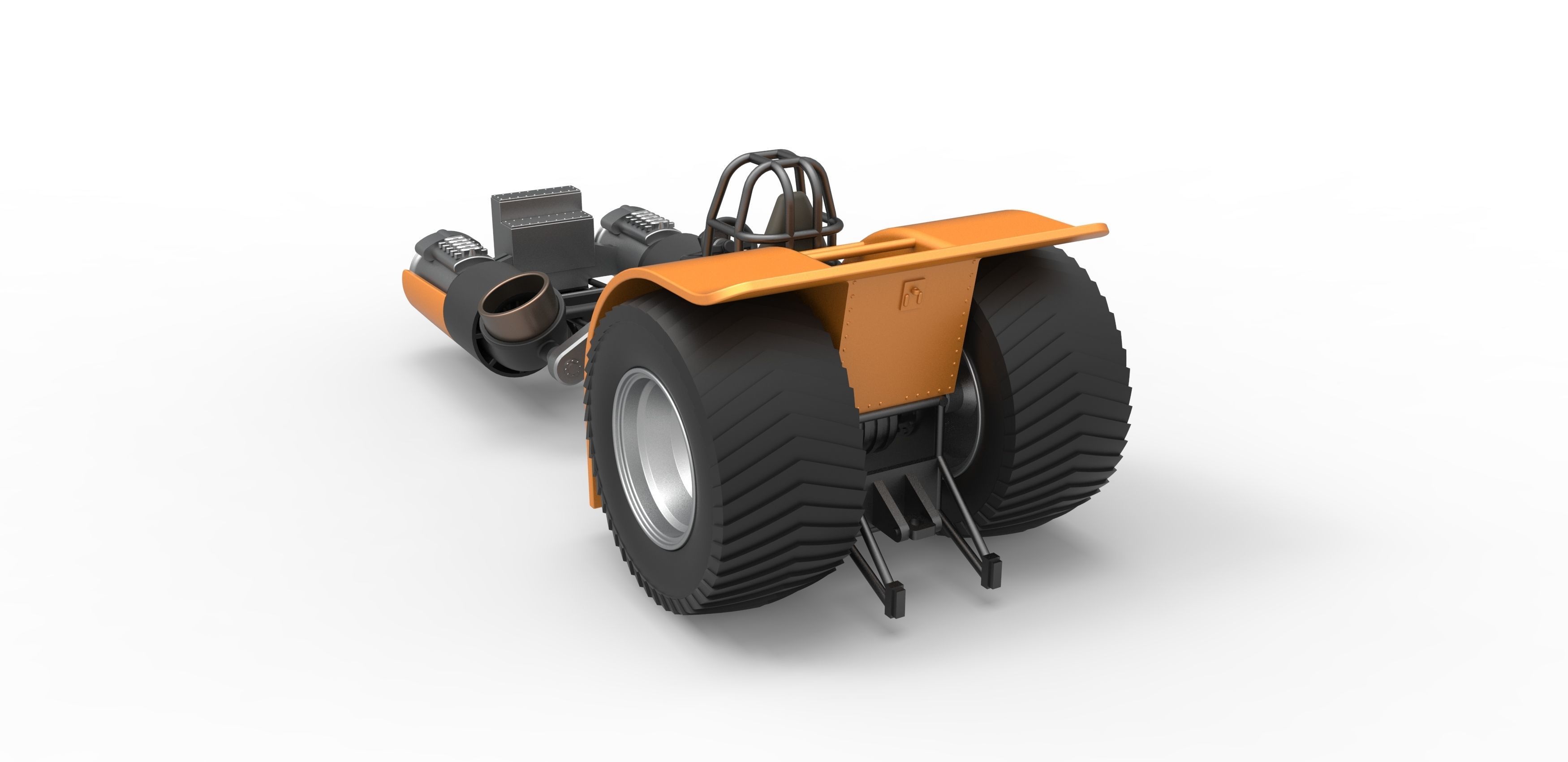 Pulling tractor with 2 jet engines Scale 1 to 25 3D print model_11