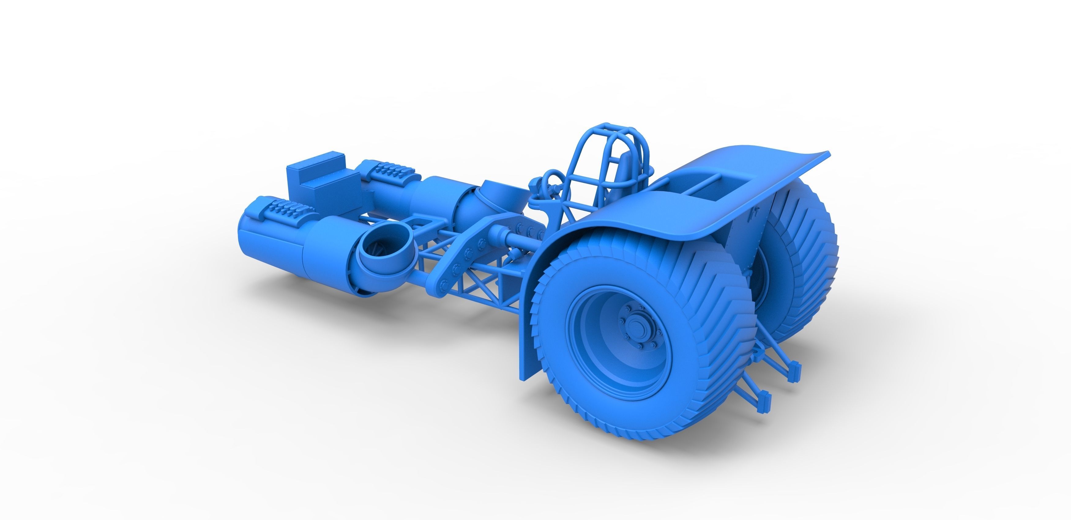 Pulling tractor with 2 jet engines Scale 1 to 25 3D print model_23