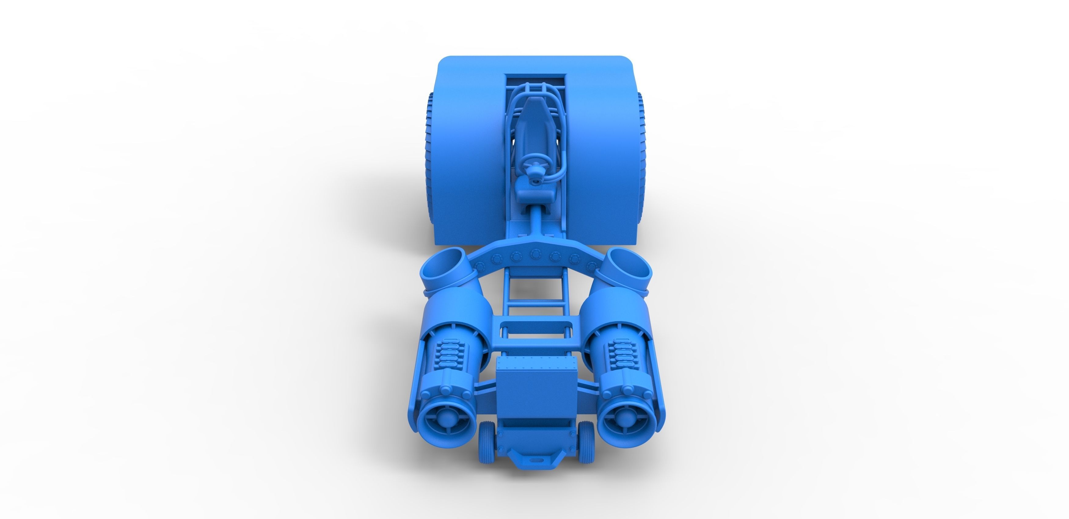 Pulling tractor with 2 jet engines Scale 1 to 25 3D print model_18