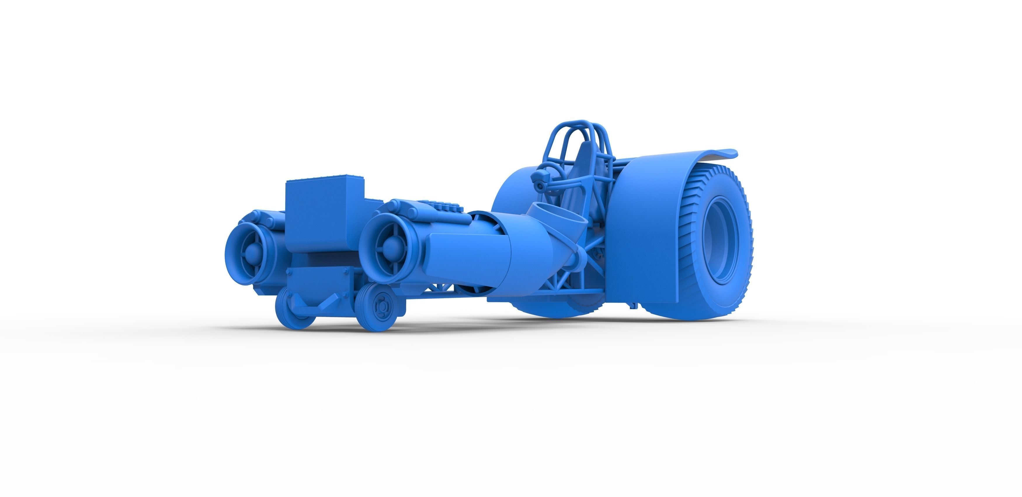 Pulling tractor with 2 jet engines Scale 1 to 25 3D print model_17