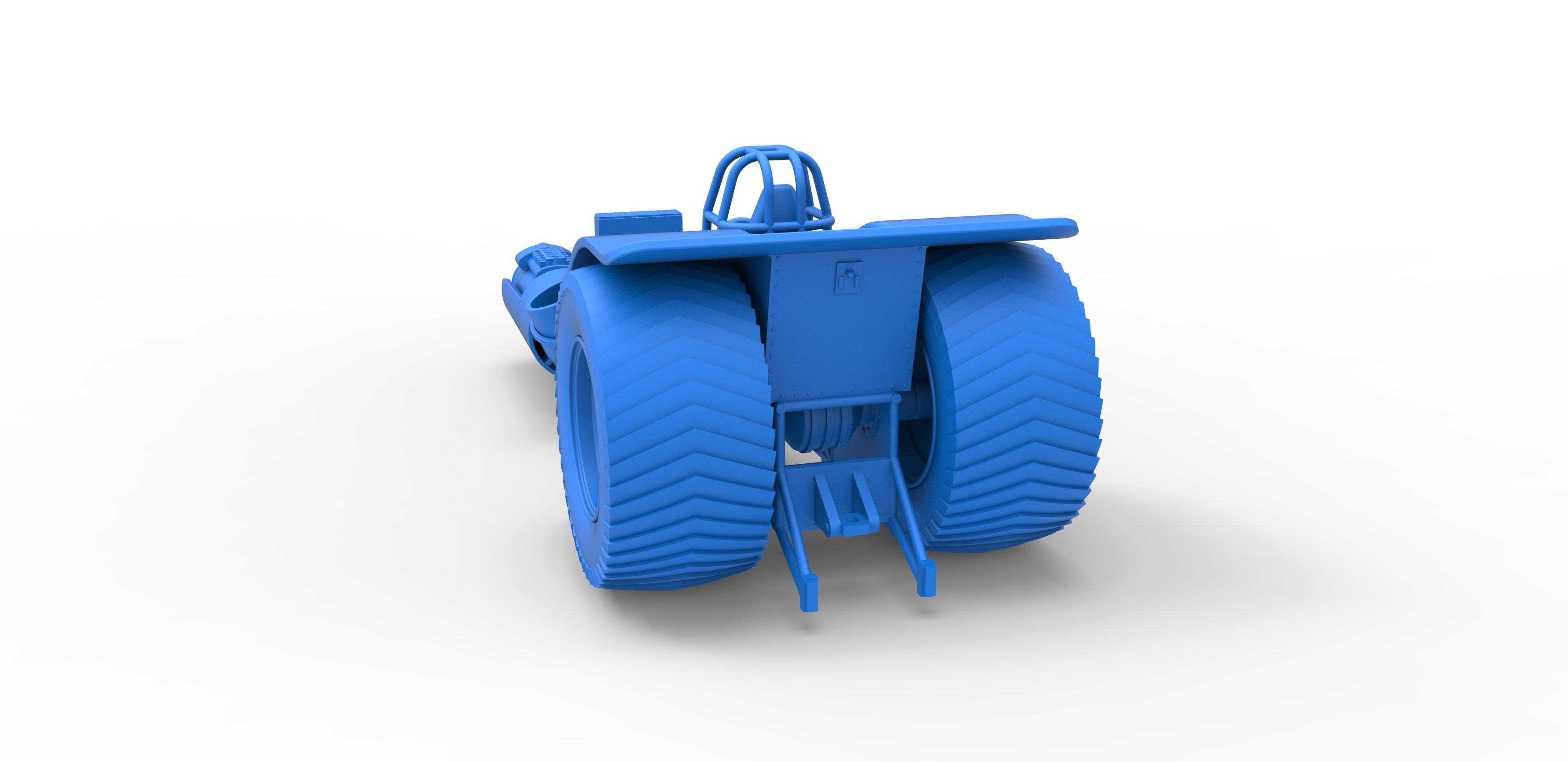 Pulling tractor with 2 jet engines Scale 1 to 25 3D print model_24