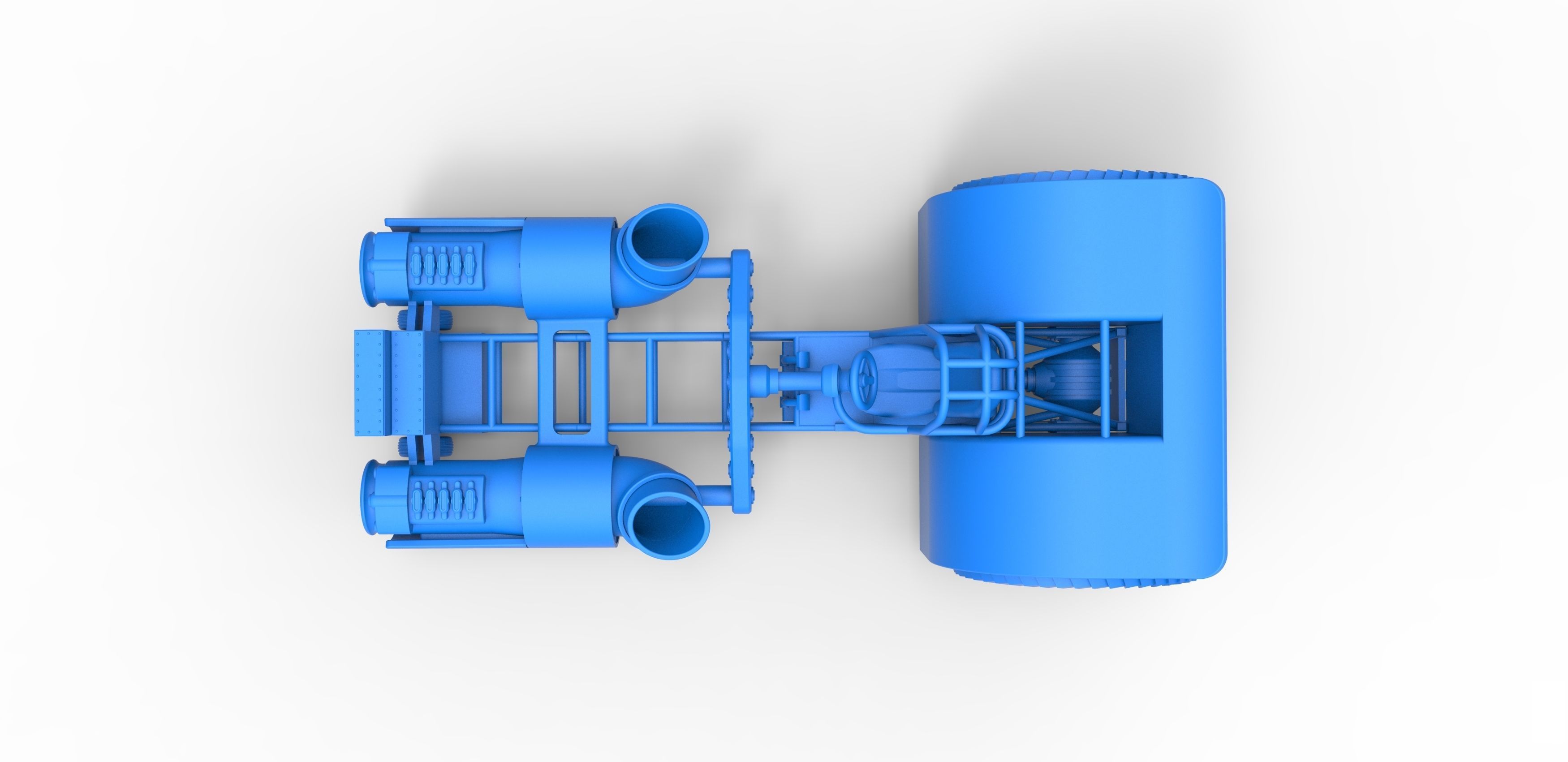 Pulling tractor with 2 jet engines Scale 1 to 25 3D print model_22