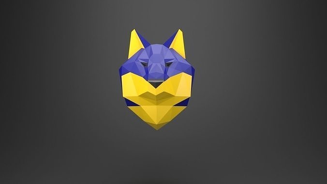 Wolf head   Papercraft 3D print model