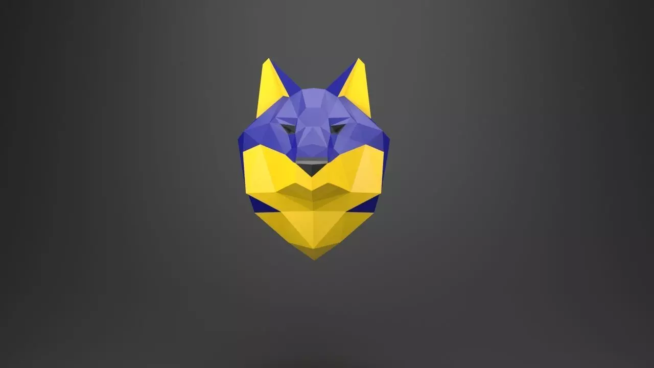 Wolf head Papercraft 3D print model