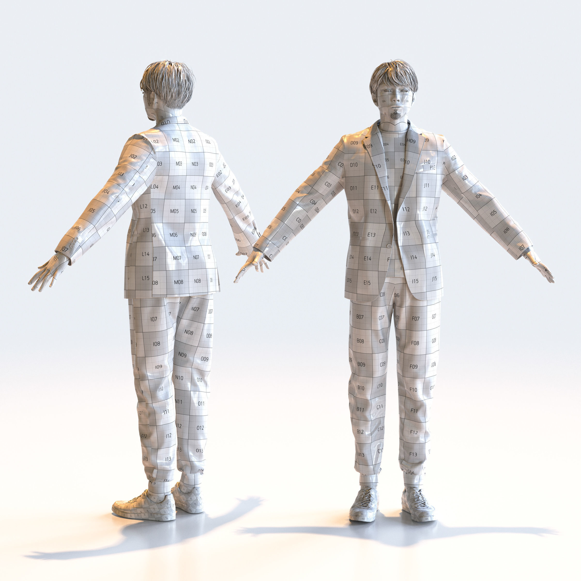Asian Casual Man in A-pose 1 - C1-M1S A 3D model_3