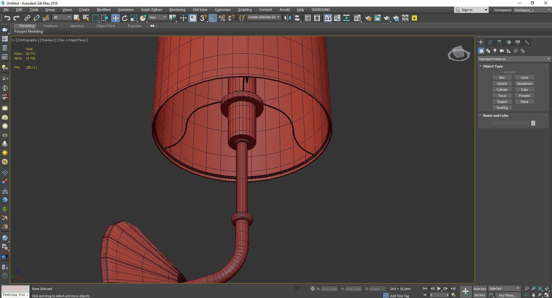 Parasol Sconce Low-poly 3D model_4