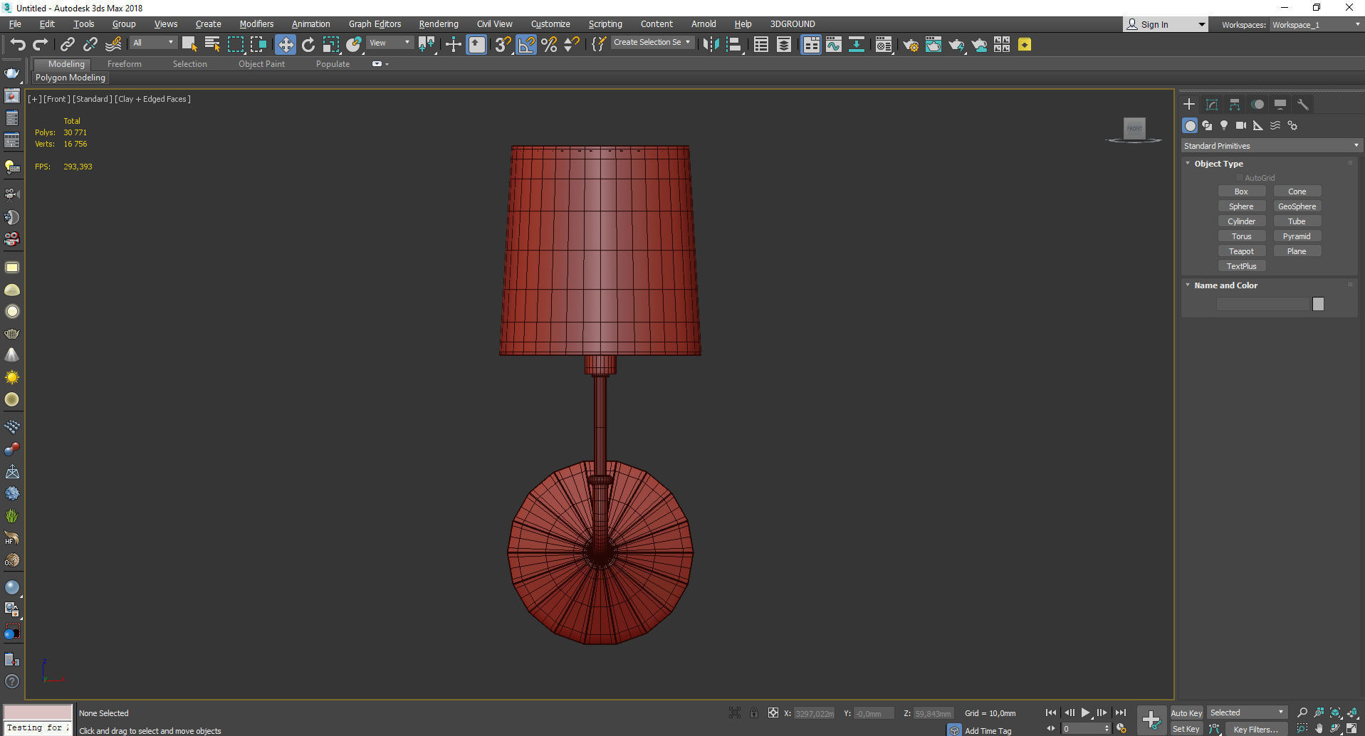 Parasol Sconce Low-poly 3D model_2