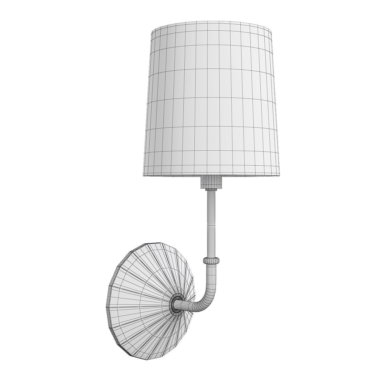 Parasol Sconce Low-poly 3D model_1