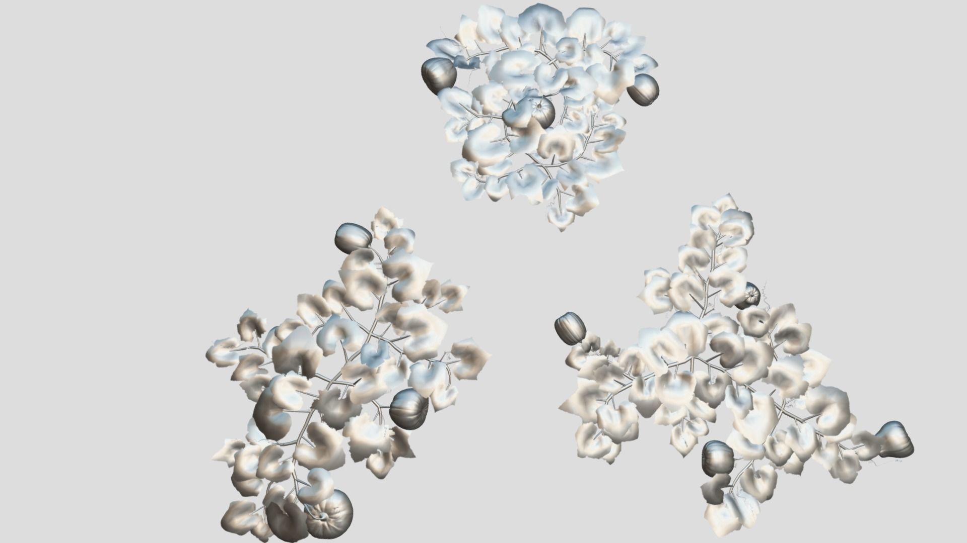 Pumpkin plantation Low-poly 3D model_7