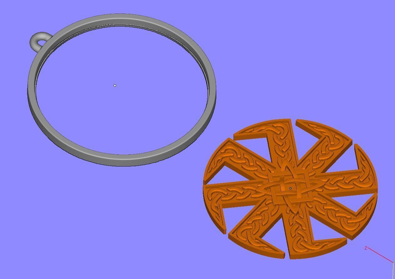pendant Celtic motif small cnc 3D print model_9