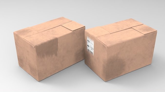 cardboard box game assets 3D print model