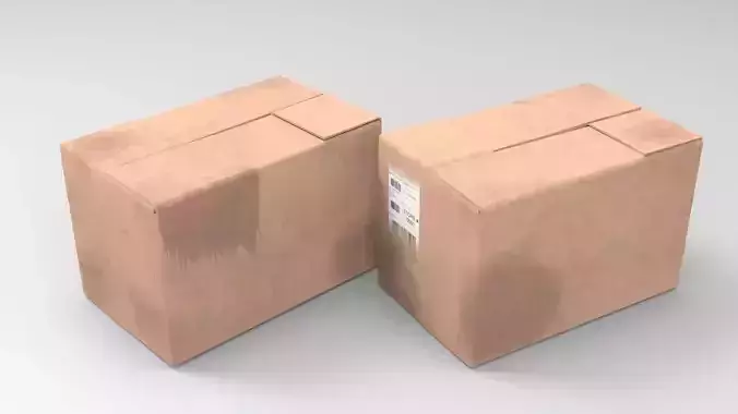 cardboard box game assets 3D print model