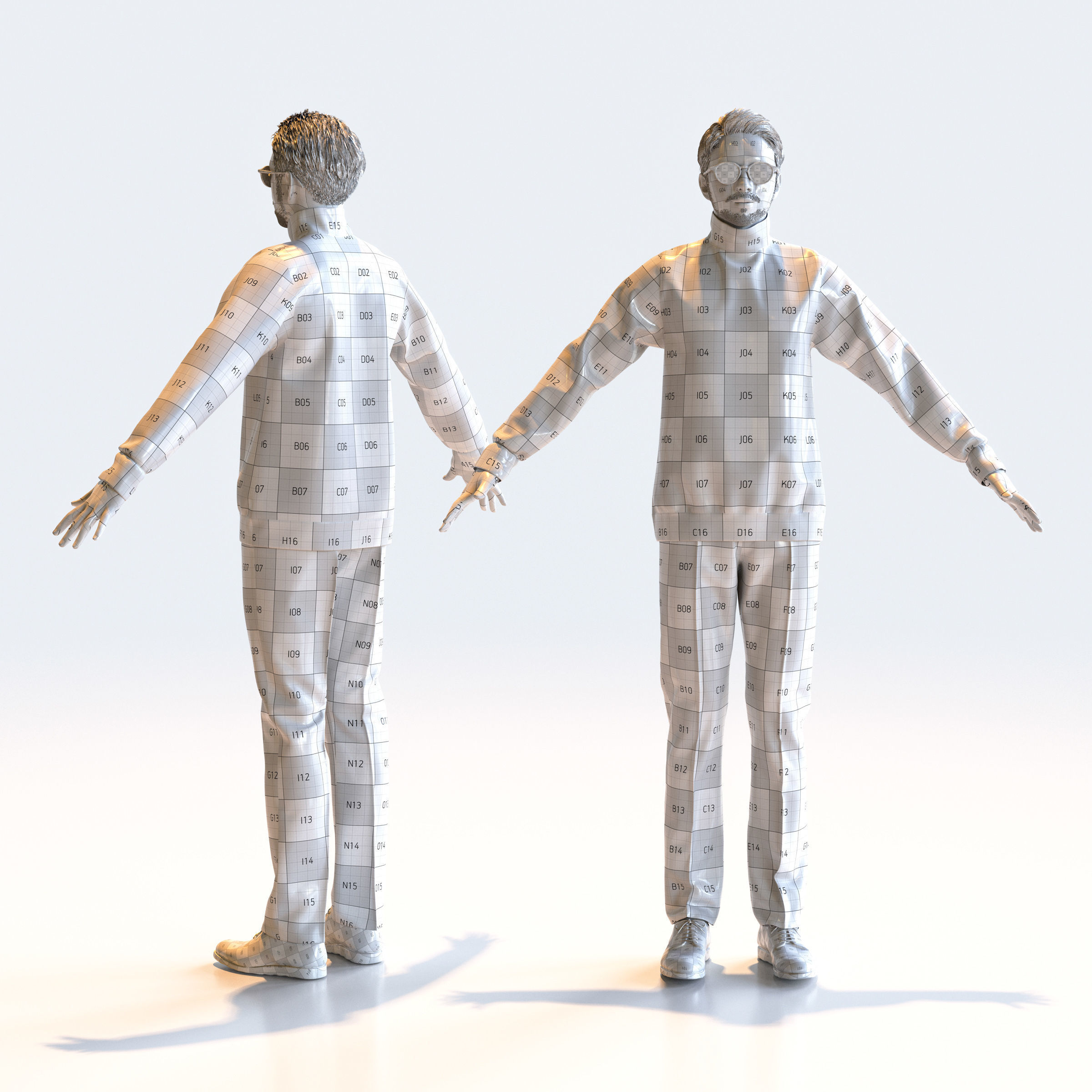 Asian Casual Man in A-pose 4 - C1-M4G A 3D model_3