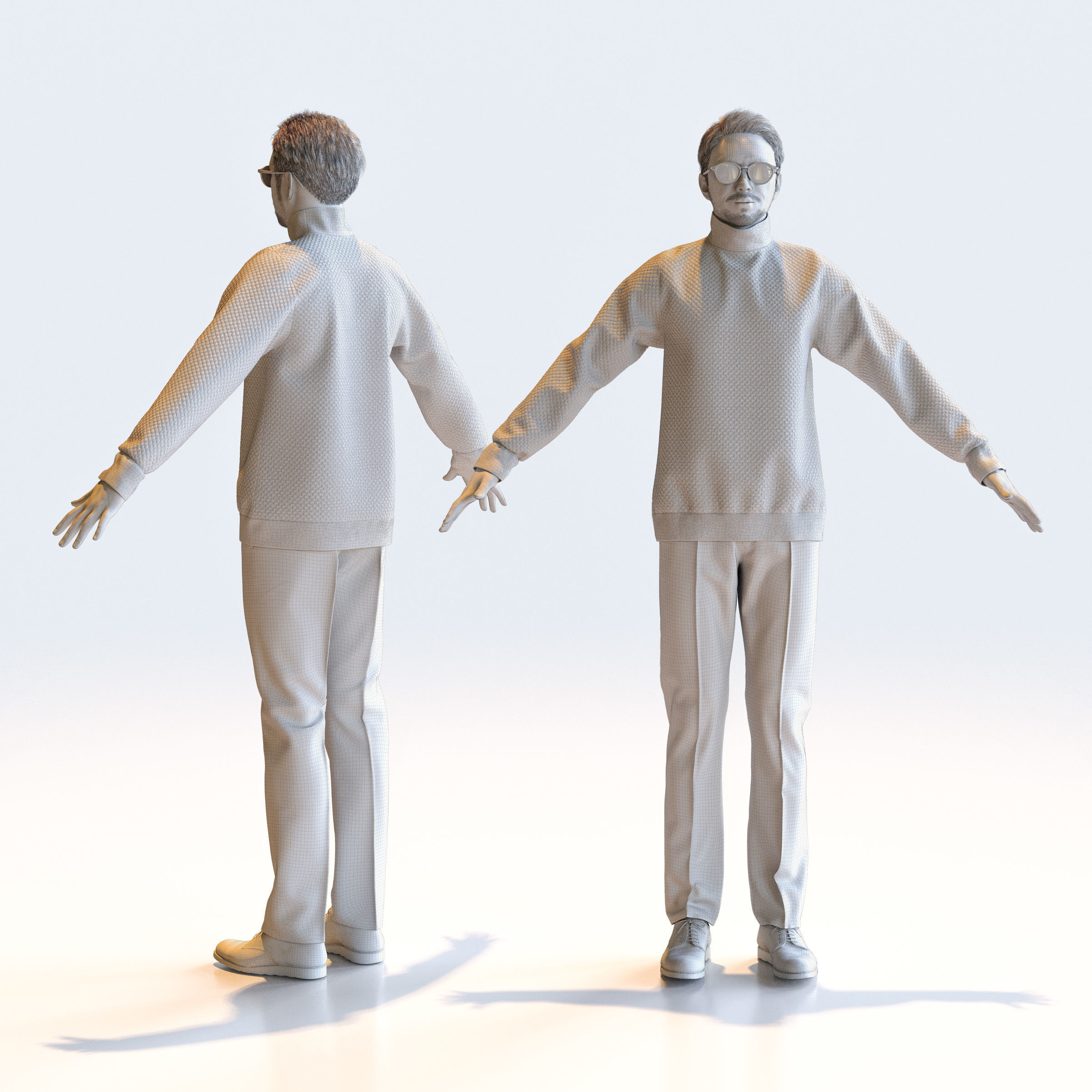 Asian Casual Man in A-pose 4 - C1-M4G A 3D model_2