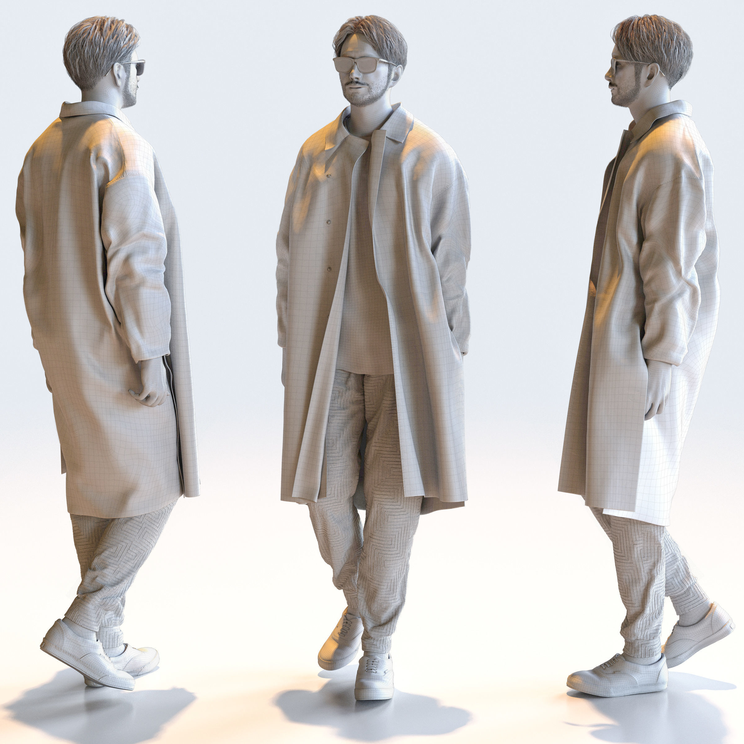 Posed Asian Casual Man - 5 Pack 5 - C1-M5U 3D model_20