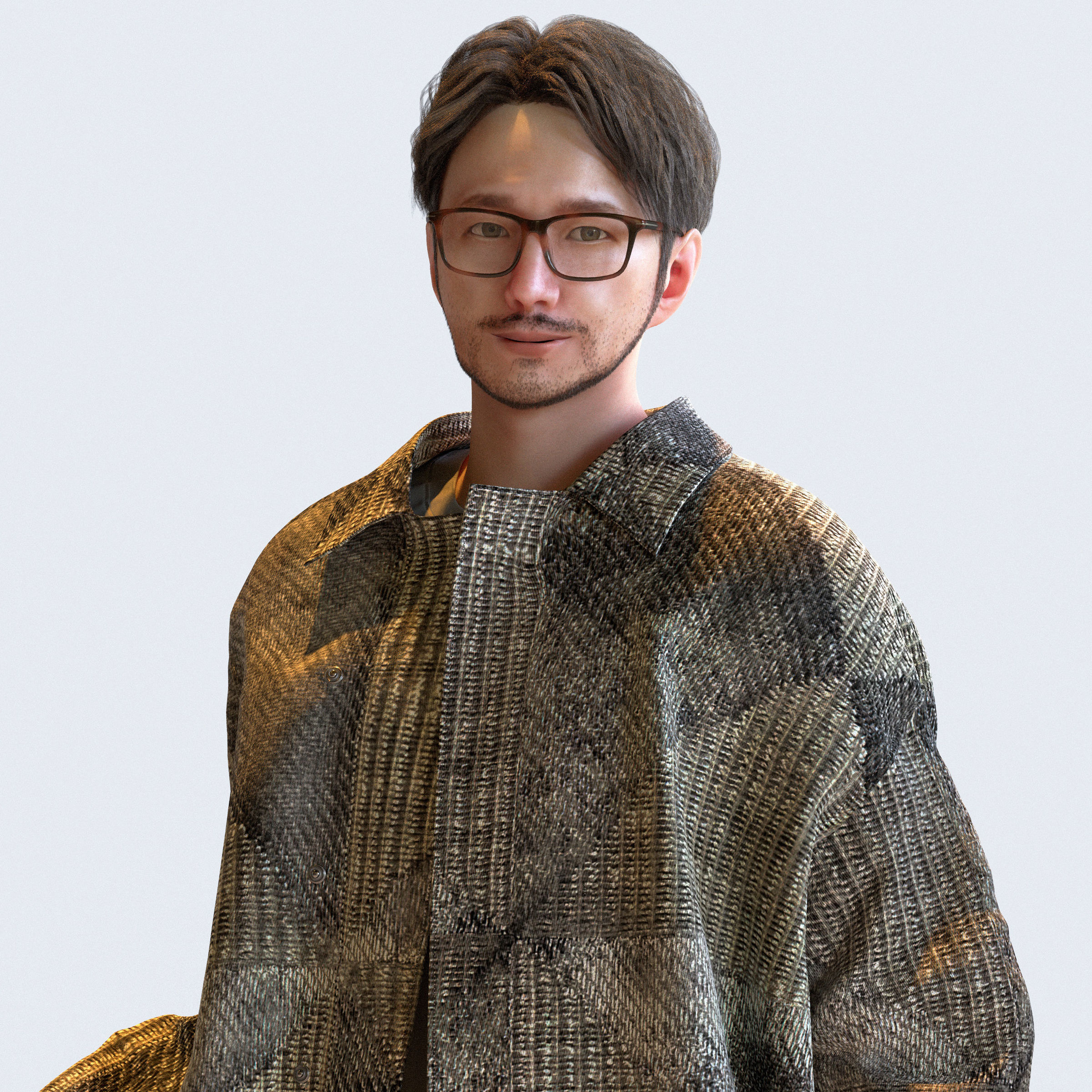 Posed Asian Casual Man - 5 Pack 5 - C1-M5U 3D model_2