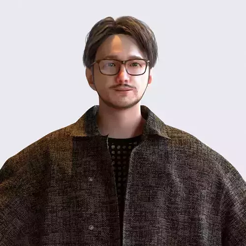 Asian Casual Man in A-pose 5 - C1-M5U A 3D model