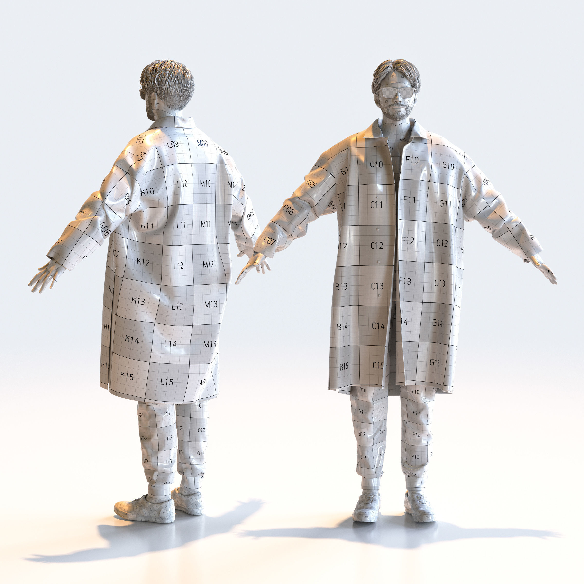 Asian Casual Man in A-pose 5 - C1-M5U A 3D model_3