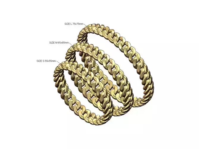 Chunky solid cuban link chain bangle