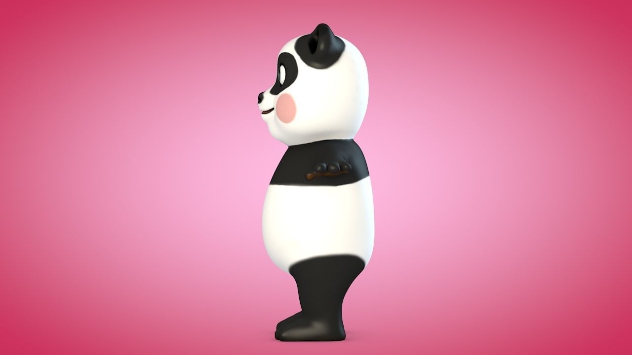 Panda bear Low-poly 3D model_3