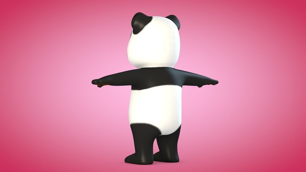 Panda bear Low-poly 3D model_4
